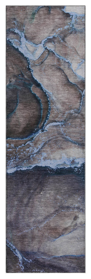 Premium Machine Washable Mayfield AMF525 Navy 2'3" x 7'6" Runner Rug