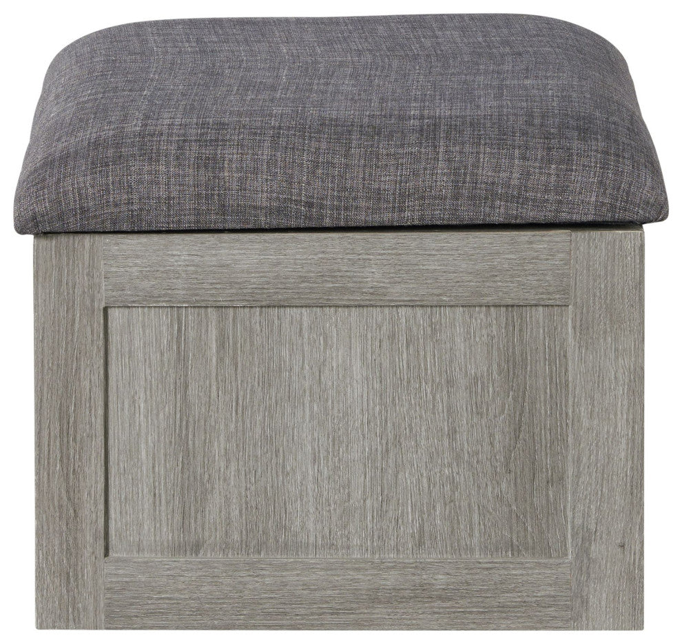 Picket House Dawson Coffee Table With 4 Storage Stools, Gray