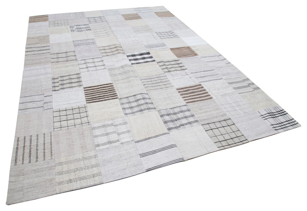 Rug N Carpet - Handmade Turkish 8' 2'' x 11' 5'' Rustic Patchwork Kilim Rug
