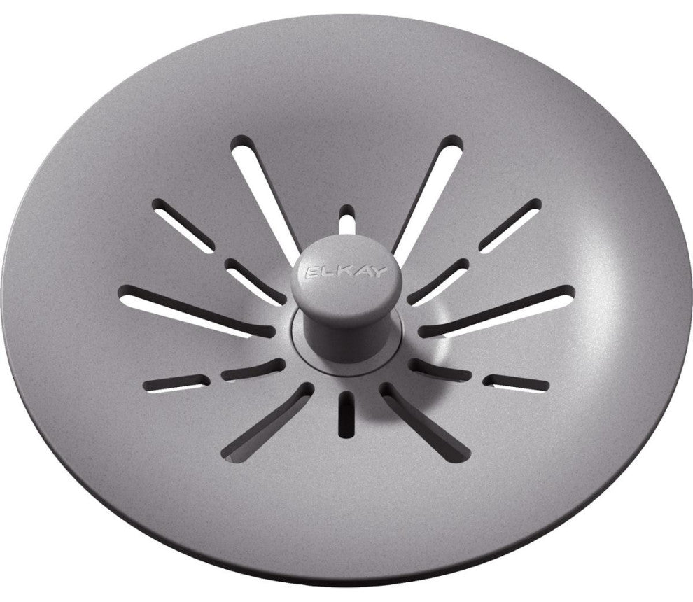 LKPDQSGS Elkay Quartz Perfect Drain 3-1/2" Removable Polymer Strainer, Grey