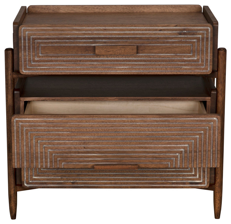 NOIR Furniture - Savino Side Table in Dark Walnut - GTAB970DW