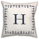 Nautical Monogram - H 18x18 Indoor / Outdoor Pillow