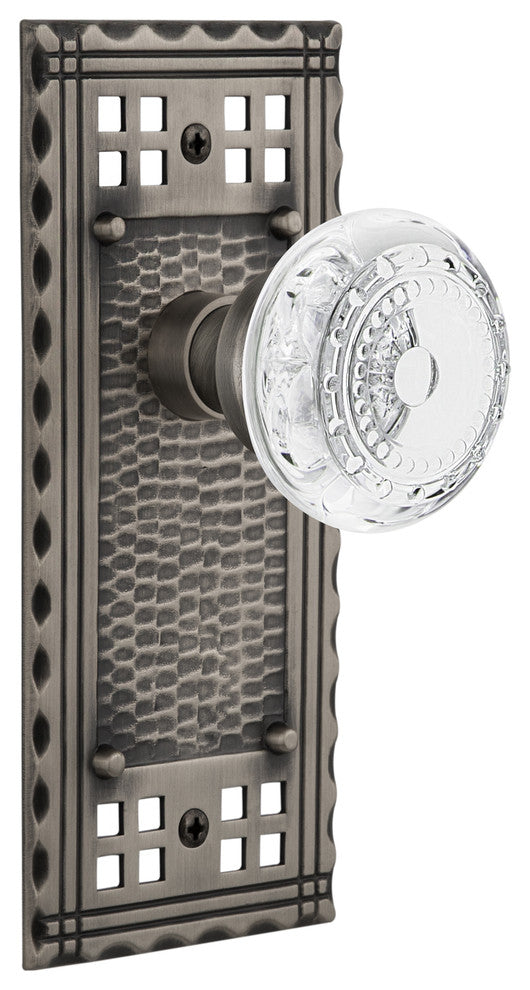 Craftsman Plate Double Dummy Crystal Meadows Knob, Antique Pewter, CRACME