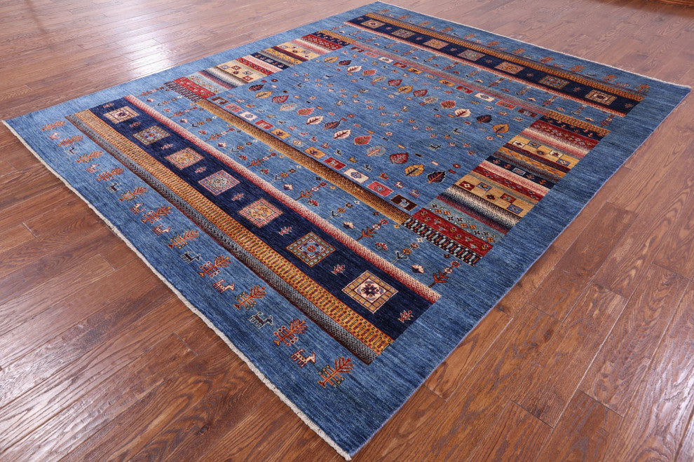 Handmade Tribal Persian Gabbeh Wool Rug 8' 0" X 9' 8" Q8021