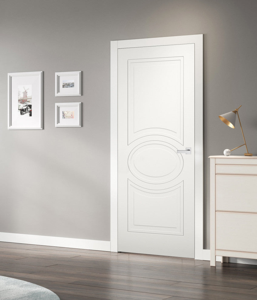Solid French Door / Mela 7001 Matte White / Bathroom Bedroom Modern Doors -32x96