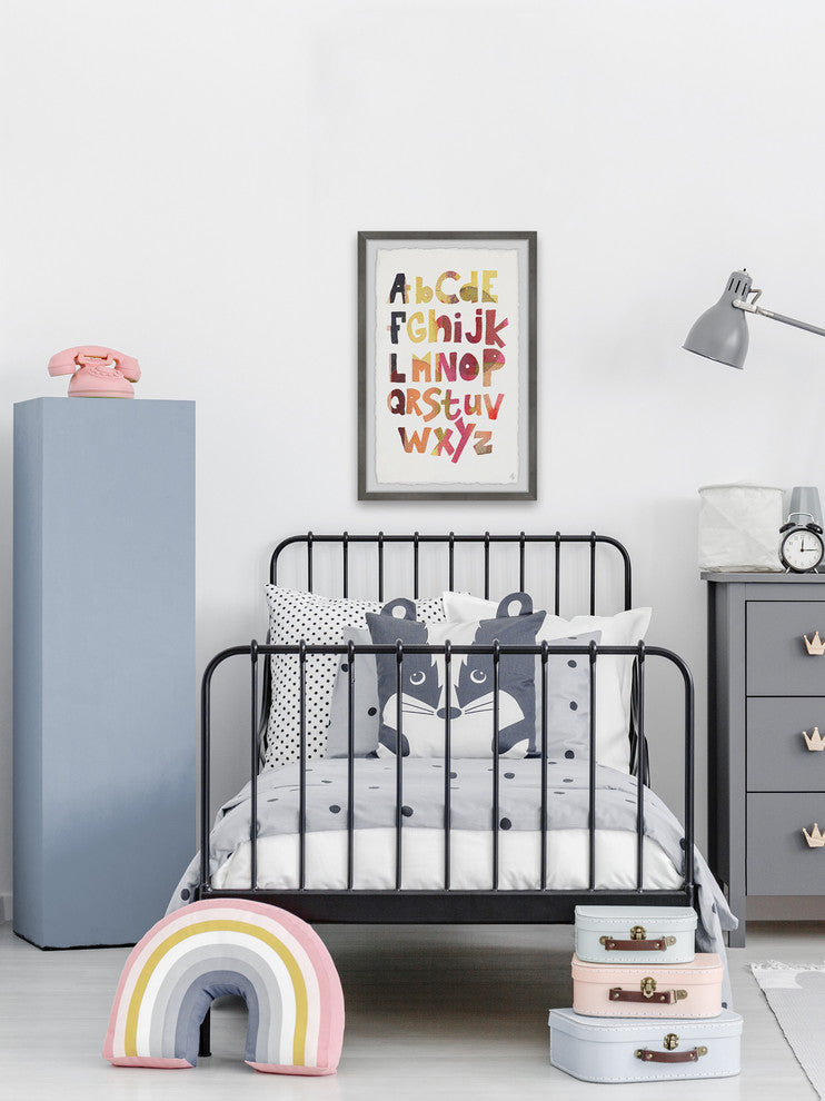 "Multi-color Alphabet" Framed Painting Print, 8"x12"