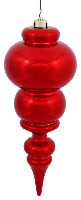 14" Red Shiny Finial Uv Drilled