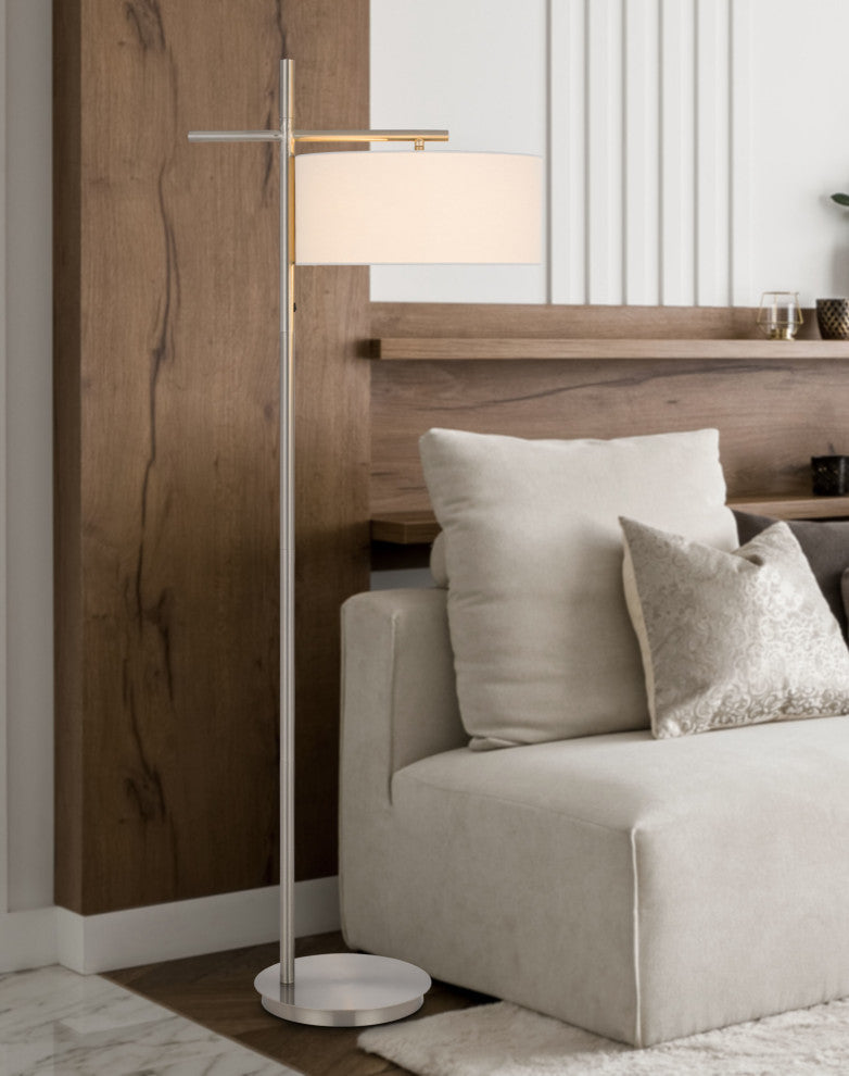 Cal Lighting LA-8039FL Laval 62" Tall Floor Lamp - Brushed Steel