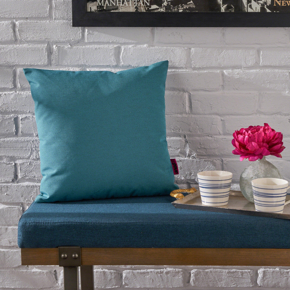 GDF Studio Misty Indoor Teal Water Resistant Square Throw Pillow, Medium, Single