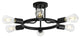 Modern 6-Light Ceiling Light Unique Sputnik Semi Flush Mount Ceiling Lamp, Black