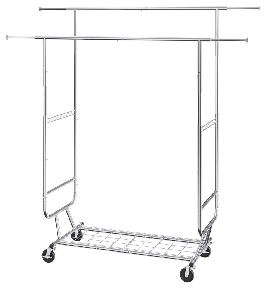 VEVOR Clothes Rack Heavy Duty Clothing Garment Rack Double Hanging Rod 600 lbs