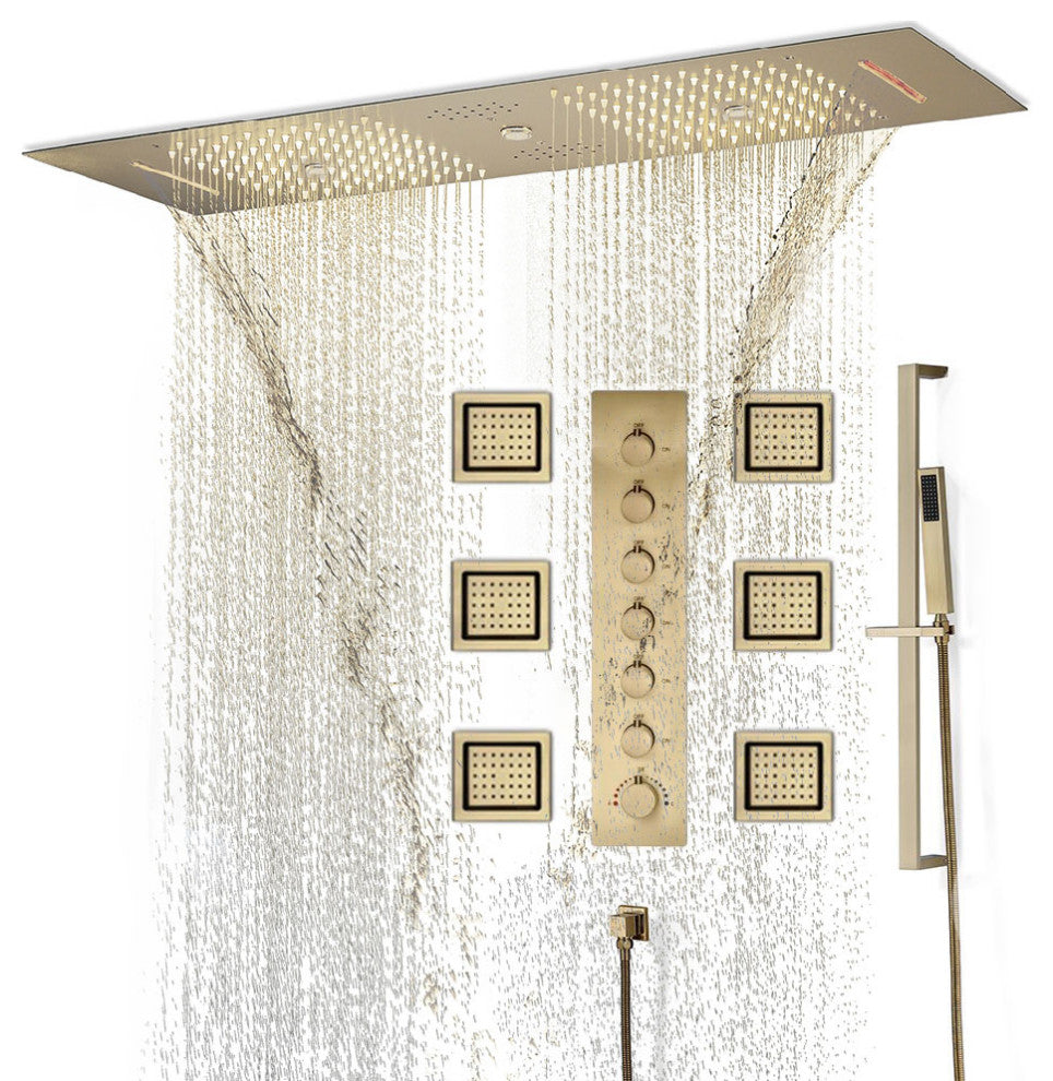 Led Column Mist Shower System, Hand Shower, Style B, Phone Control Light