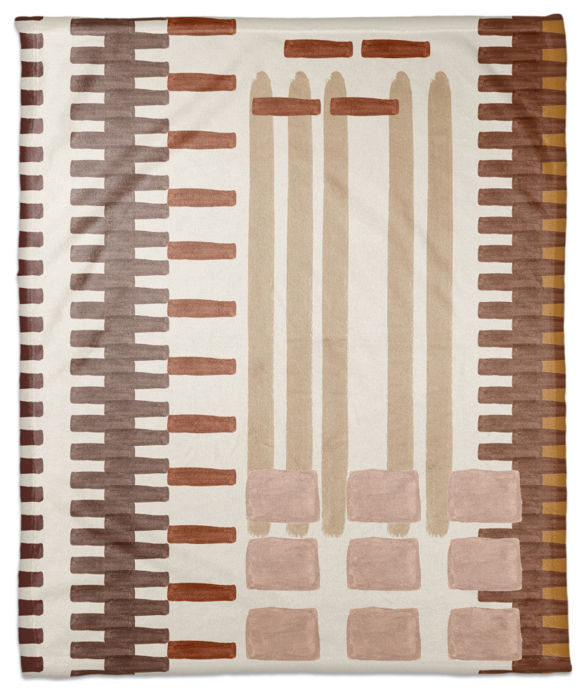 Abstract Brown Pink 50x60 Coral Fleece Blanket