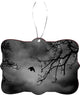 Flying Bird Silhouette in Branches Design Rectangle Christmas Tree Ornament