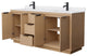 Maroni 72" Light Straw Double Vanity, White Cultured Marble Top, Black Trim
