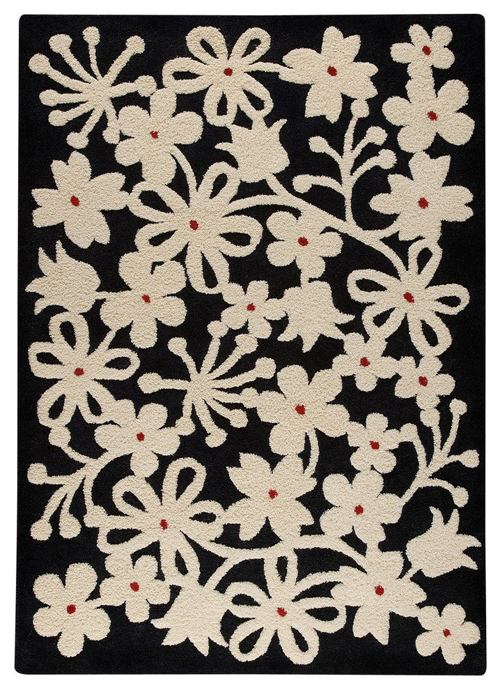 Hand Tufted Charcoal New Zealand Wool Area Rug, 6''6"x9''9"