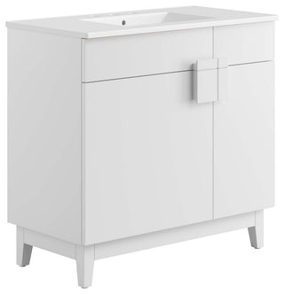Miles 36" Bathroom Vanity - White White