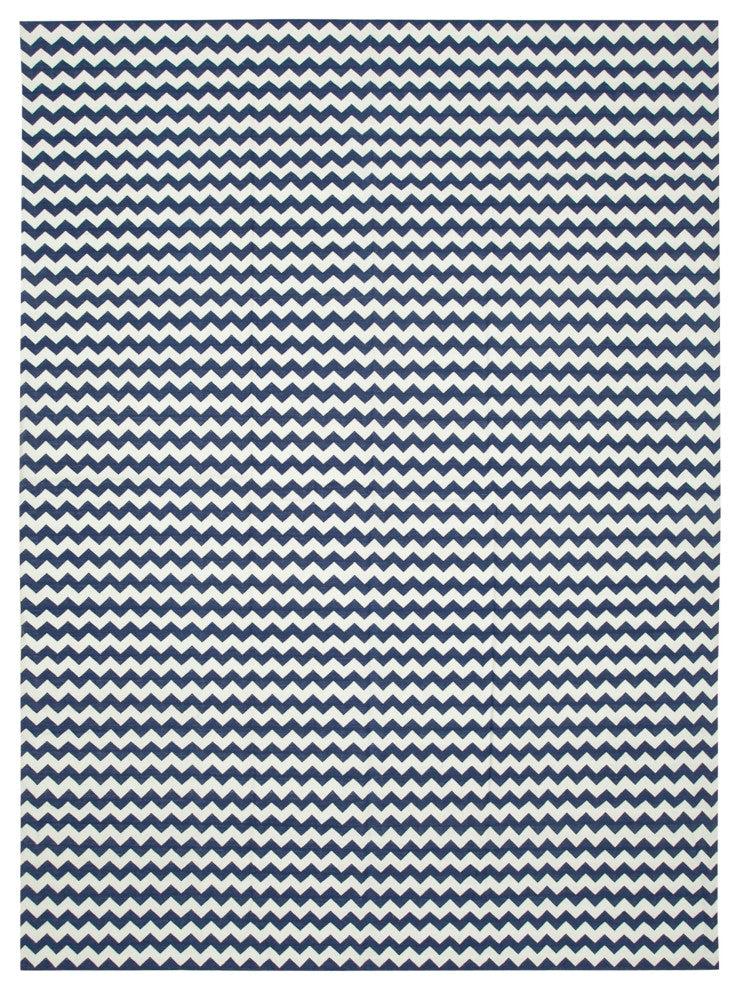 Rug N Carpet - Handmade Wool 10' 0'' x 13' 9'' Geometric Dhurrie Kilim Rug