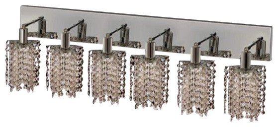 Elegant Mini Vanity Light, Chrome Finish With Royal Cut Crystal