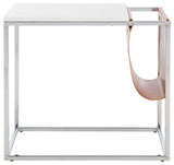 Safavieh Eugenia Side Table, White/Chrome
