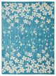Bohemian Area Rug, Polypropylene With Floral Pattern, Turquoise, 8'10" X 11'10"