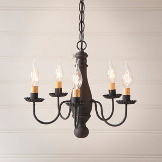 Bed And Breakfast Chandelier, Hartford Black Over Red