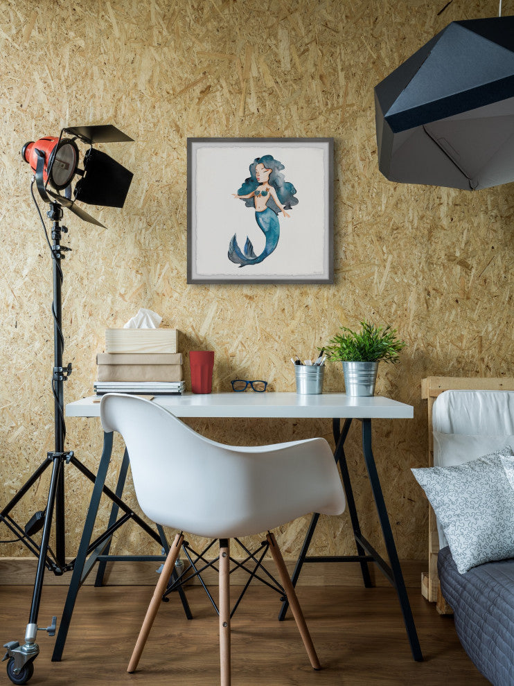 "Mermaid Vibes" Framed Painting Print, 32x32