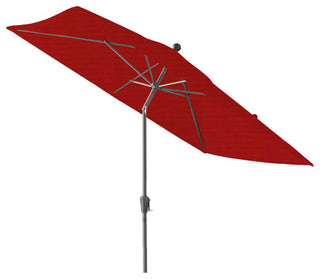 Pismo Dawn 9'x7' Rectangular Premium Push Tilt Market Umbrella, Gray Frame, Jock