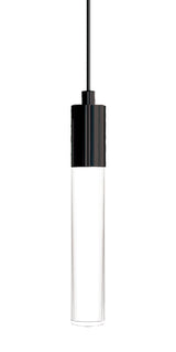 Light Guide Tall Clear Acrylic Single Pendant - 3W - Matte Black Socket
