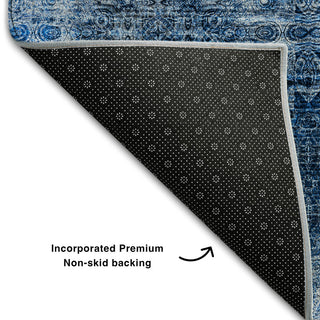 Premium Machine Washable Mayfield AMF557 Navy 3' x 5' Rug