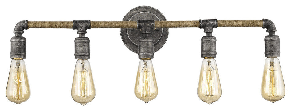 Grayson 5-Light Antique Gray Vanity