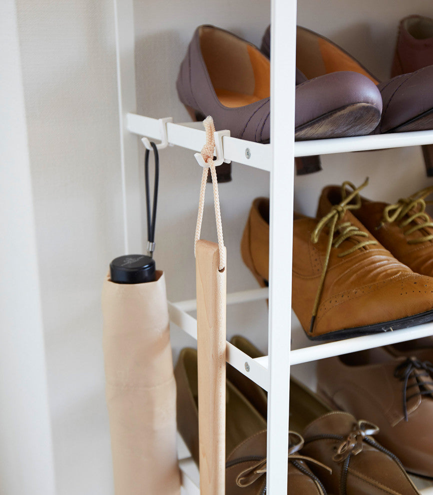 Tower 6-Tier Wood Top Shoe Rack, White
