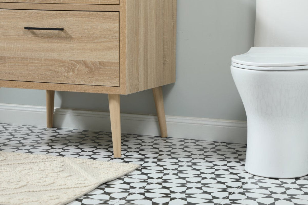 Home Living 22" Midcentury Modern Mango Wood-Light Bathroom Vanity