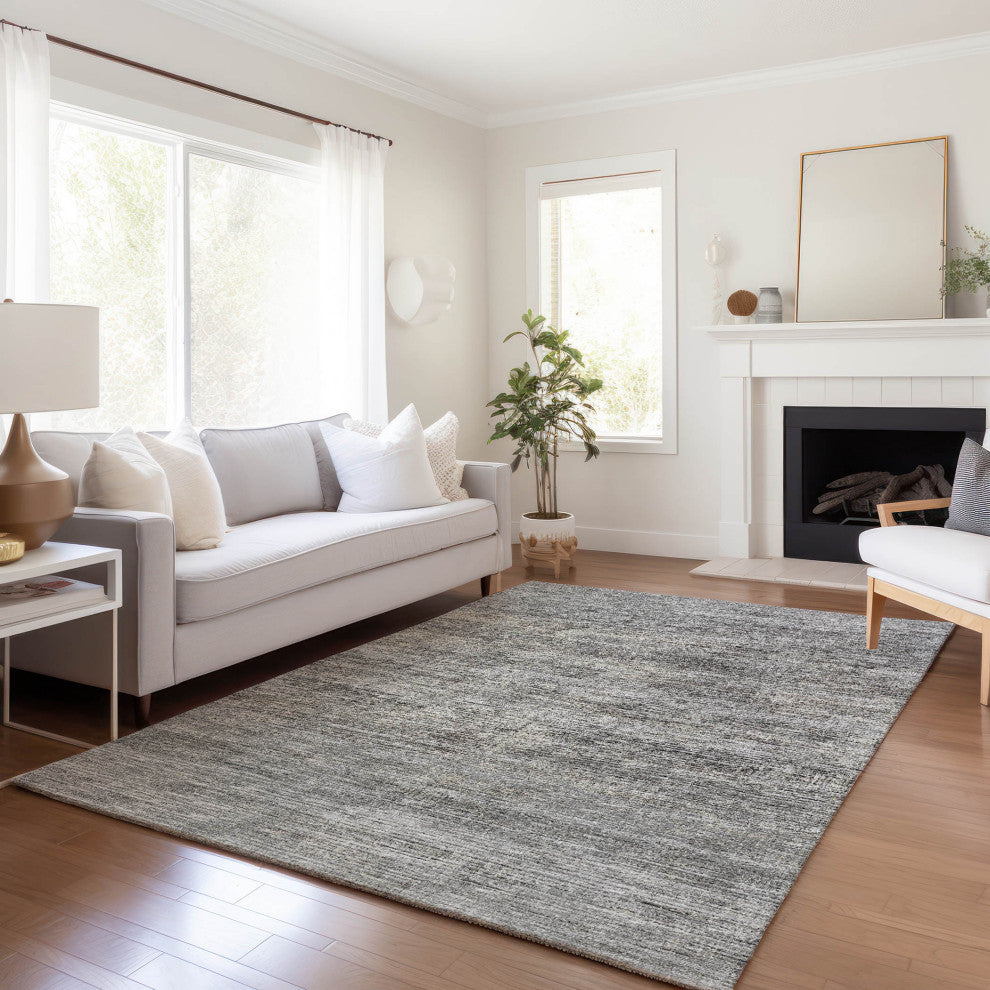 Premium Machine Washable Mayfield AMF32 Silver 9' x 12' Rug
