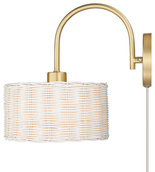 Golden Lighting 1084-1W WW Erma 12" Tall Hardwired or Plug-In - Brushed