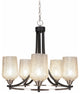 Paramount 5-Light Chandelier, Matte Black & Brushed Nickel, 5" Silver Textured