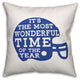 The Most Wonderful Time of The Year, Football Outdoor Throw Pillow, Blue