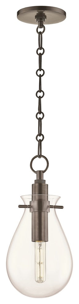 Ivy LED Small Pendant With Clear Glass Shade, Old Bronze