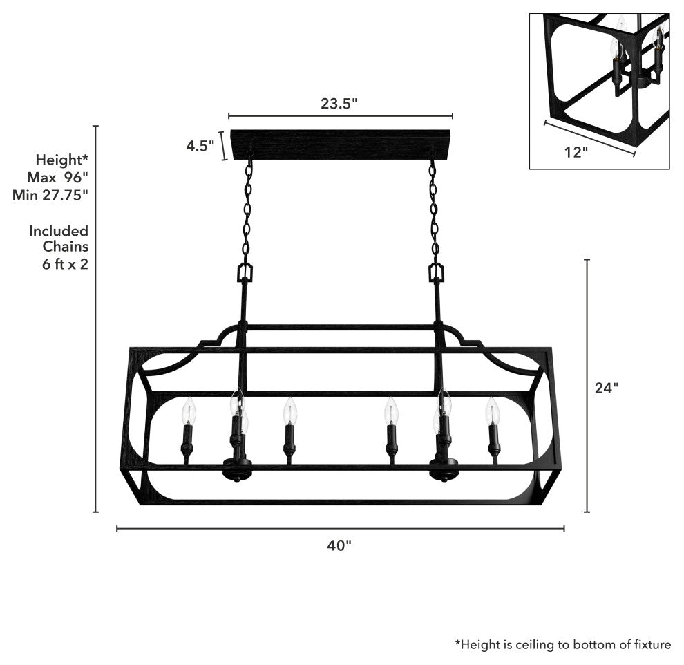 Highland Hill Rustic Iron 8 Light Chandelier Ceiling Light Fixture