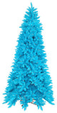 Pre-Lit Slim Sky Blue Ashley Spruce Christmas Tree, Clear and Blue Lights, 12'