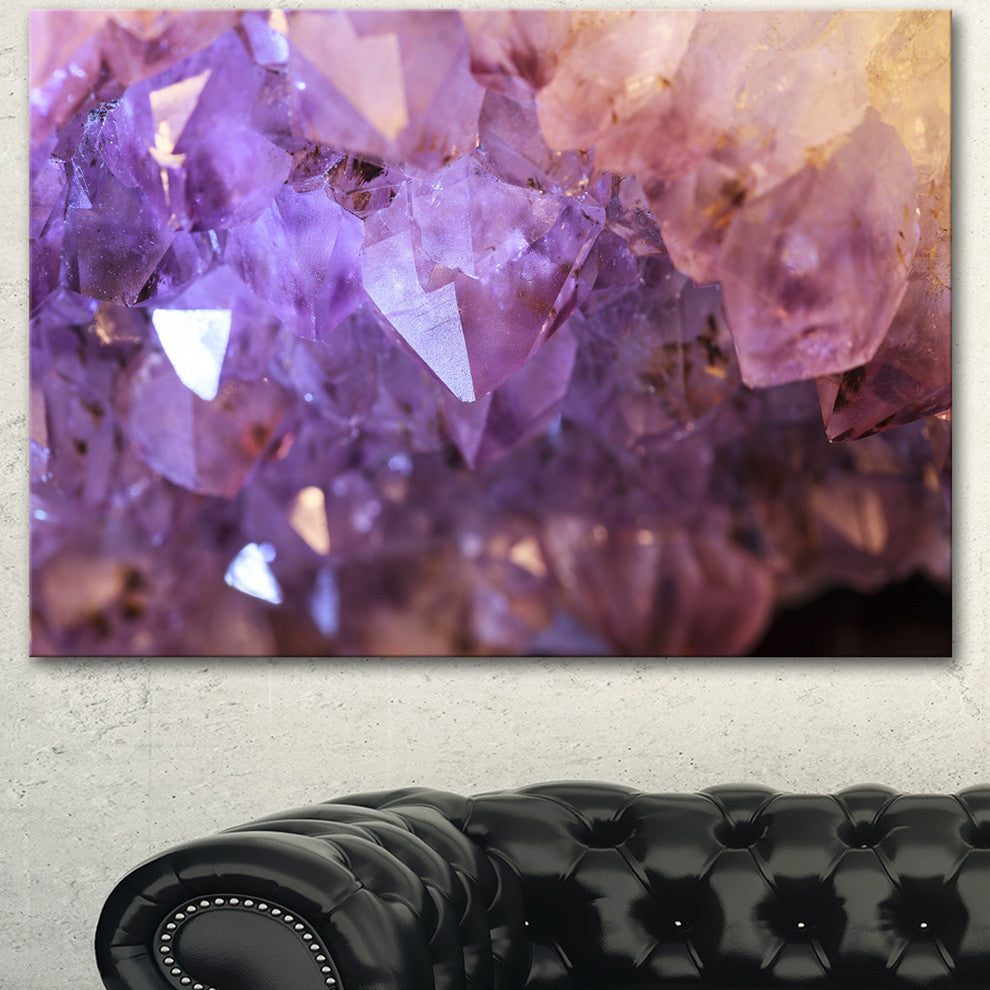 Purple White Natural Amethyst Geode, Large Abstract Canvas Artwork, 40"x30"