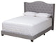 Sanni Contemporary Upholstered Bed, Gray, King