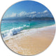 Blue Beach In Gili Island, Seashore Disc Metal Wall Art, 36"