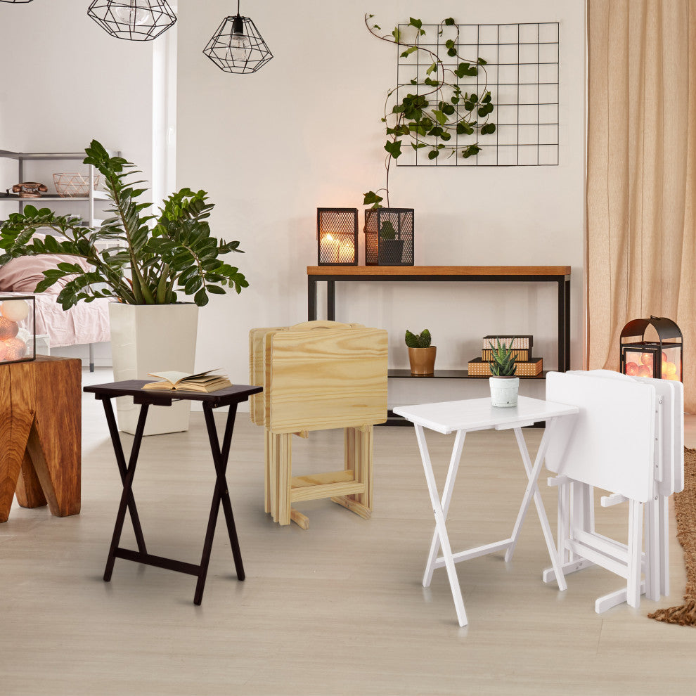 5pcs Tray Table Set White