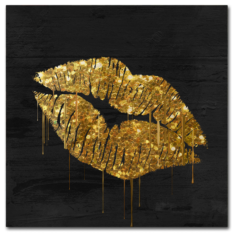 Color Bakery 'Golden Lips' Canvas Art, 18x18