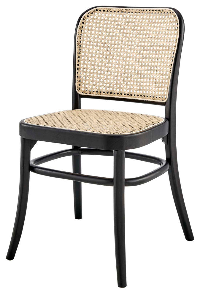 Side Dining Chair, Black, Wood, Modern, Kitchen Bistro Restaurant Hospitality
