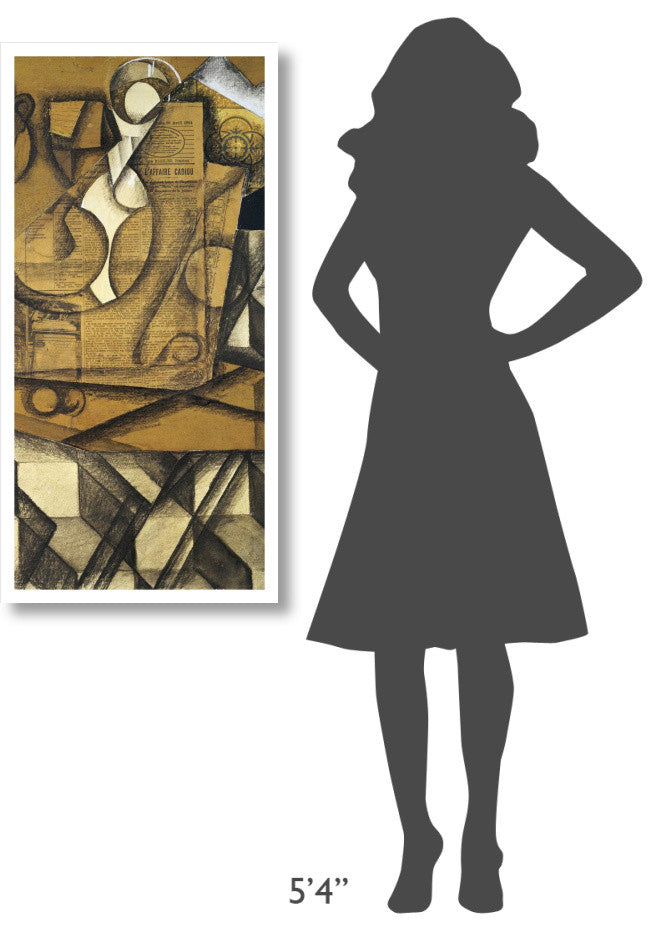 "Teacups (center)" Digital Paper Print by Juan Gris, 21"x42"