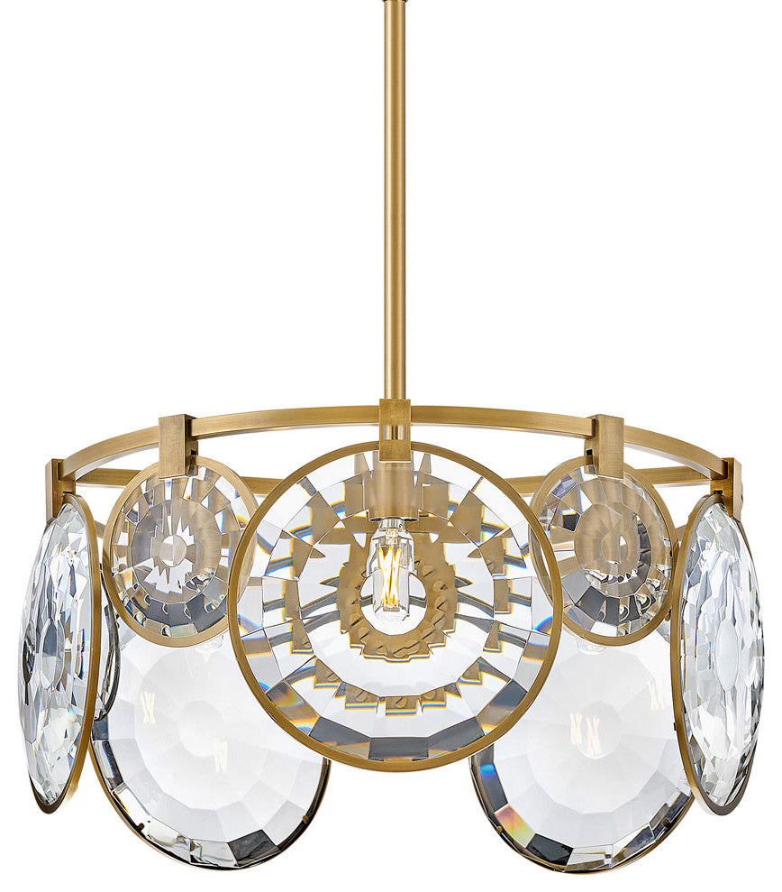 Fredrick Ramond FR31263 Nala 5 Light 22"W Pendant / Semi-Flush - Heritage Brass