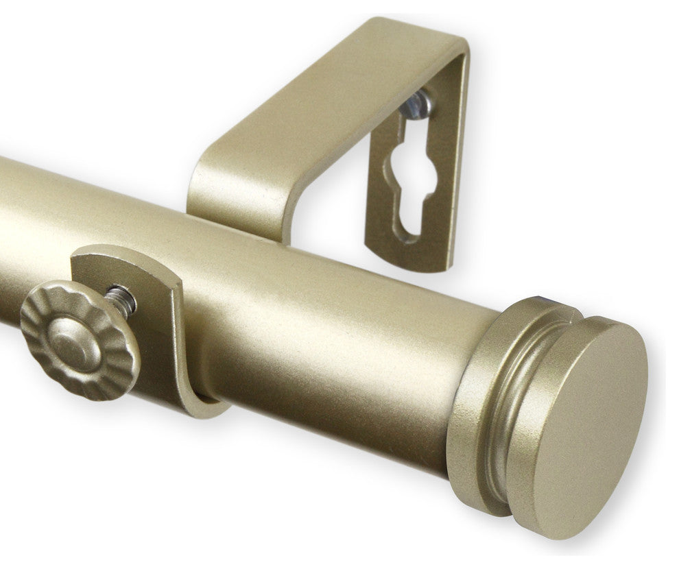 Lid 1" Curtain Rod, Gold, 120"-170"