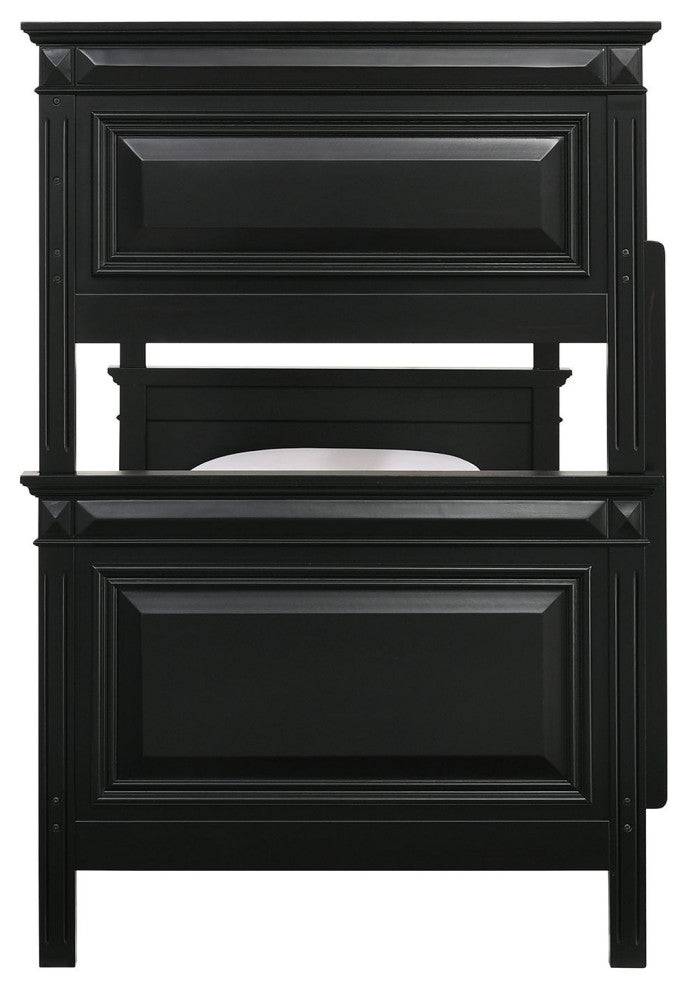 Calloway Twin over Twin Bunk Bed With Trundle, Antique Black